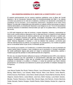 Dirigentes de la UCR ratificaron que el DNU es inconstitucional y dieron su apoyo a Lousteau